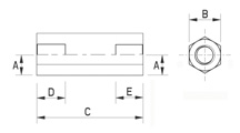 PEEK® Hexagonal F/F Spacer [186]