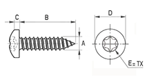 Pan Head tapping torx screw [352-m]